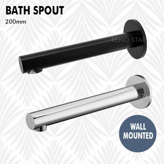 212.5mm Wall Spout Round Gloss Chrome Brass for Bath Basin Bathroom 